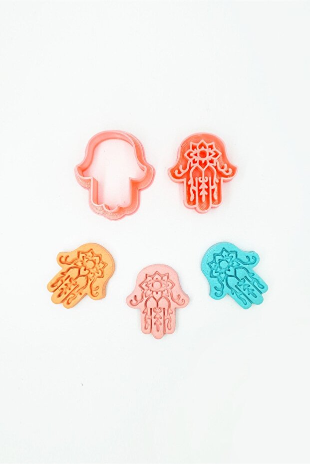 Mini Hamsa - Fatima Ana's Hand Polymer Clay Ceramic Plasticine Mold Set - 3cm