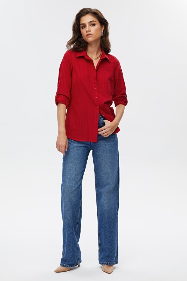 Baskılı Pamuklu Gömlek - 3