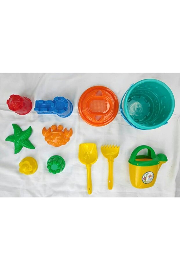 Plajset7 Sieve Castle Bucket Set Sand Molds Watering Can