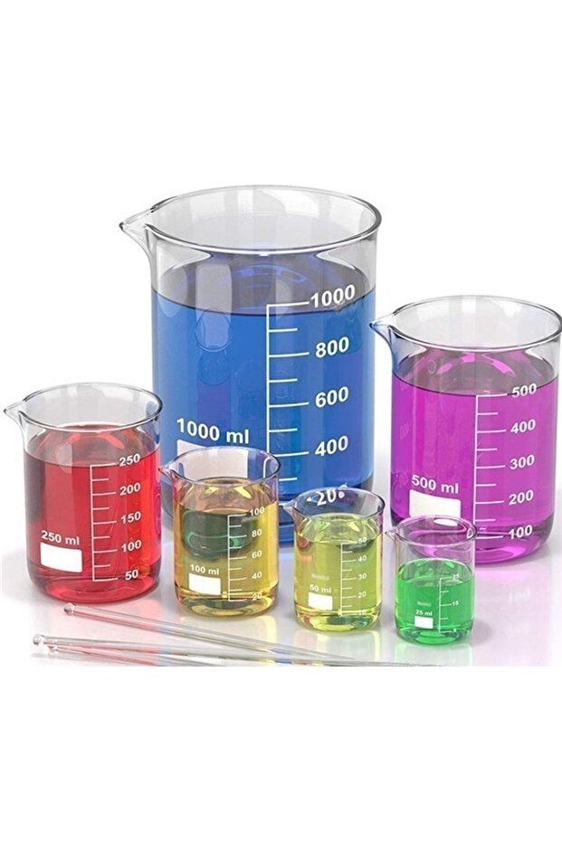 Cam Beher Seti 5 Parça, (1'er Adet 50ml, 100ml, 150ml, 250ml CAM BEHER ve 200mm CAM BAGET) - 3