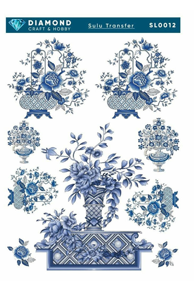 Diamond Water Transfer Paper Sl0012 25X35Cm - Flower Vase