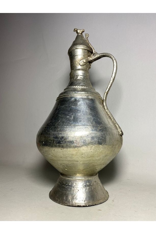 Antika El Dövme Orta Boy Kuşlu Bakır Güğüm - 2