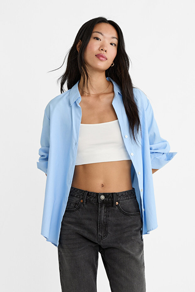 Basic poplin gömlek - 1