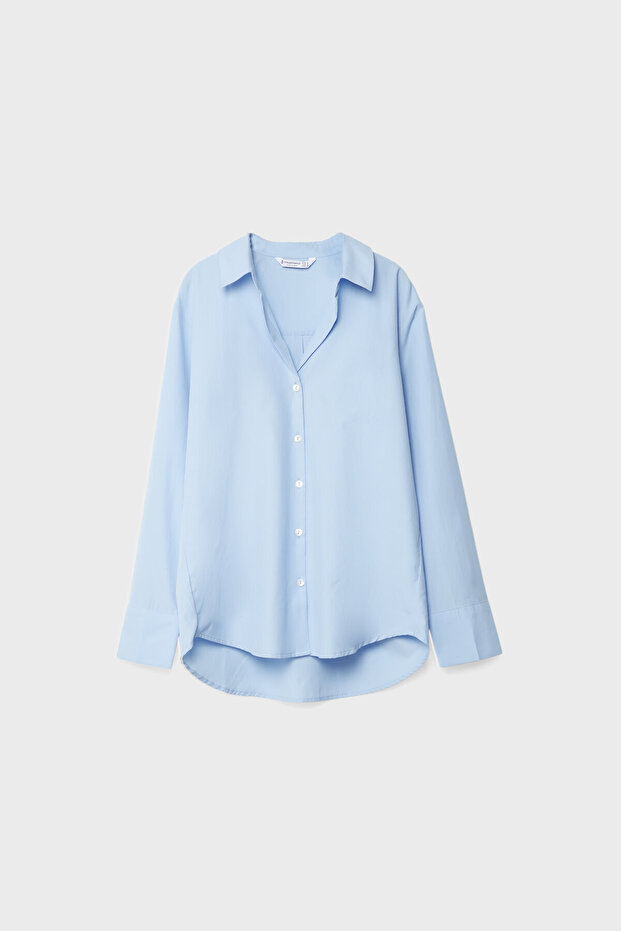 Basic poplin gömlek - 5