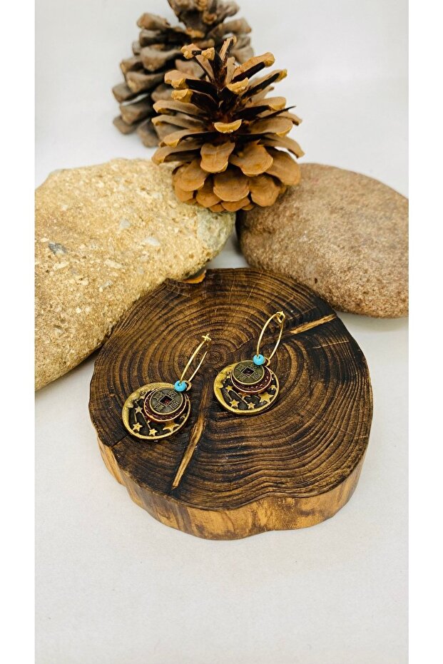 Handmade Ethnic Authentic Bohemian Burgundy Earrings