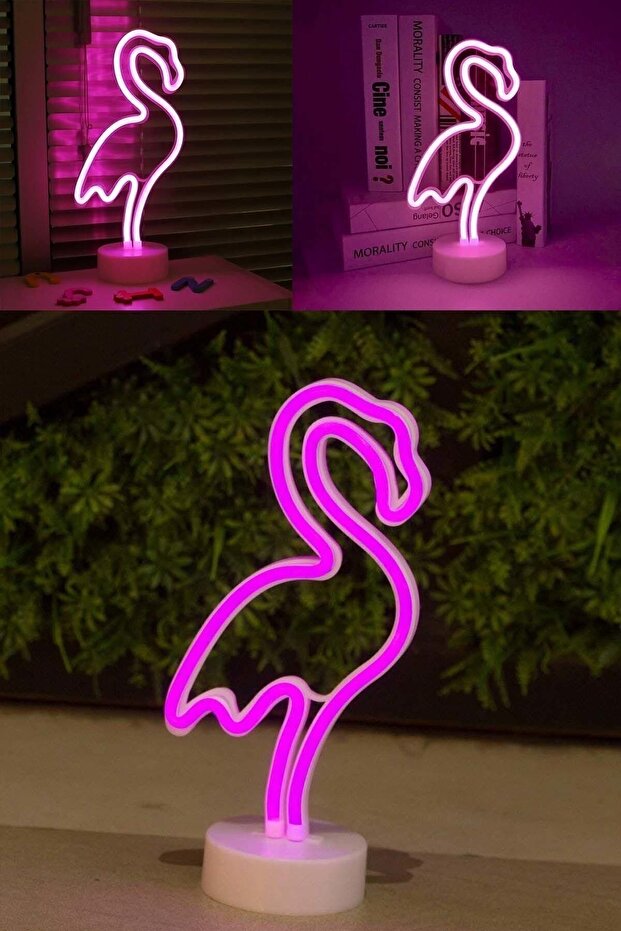 Dekoratif Flamingo Neon Led Gece Lambası - 2
