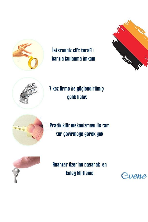 Antrasit Pencere Kilidi 8 Adet Halatlı Çocuk Güvenlik Emniyet Hırsız Pimapen Pvc Kapı Bebek Kilit - 5