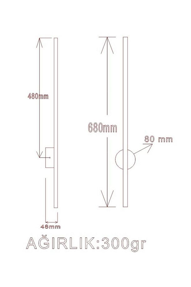 Pigas Osram Led Açma Kapama Düğmeli Aplik Modern Dekoratif Led Duvar Aplik 68cm Günışığı - 6