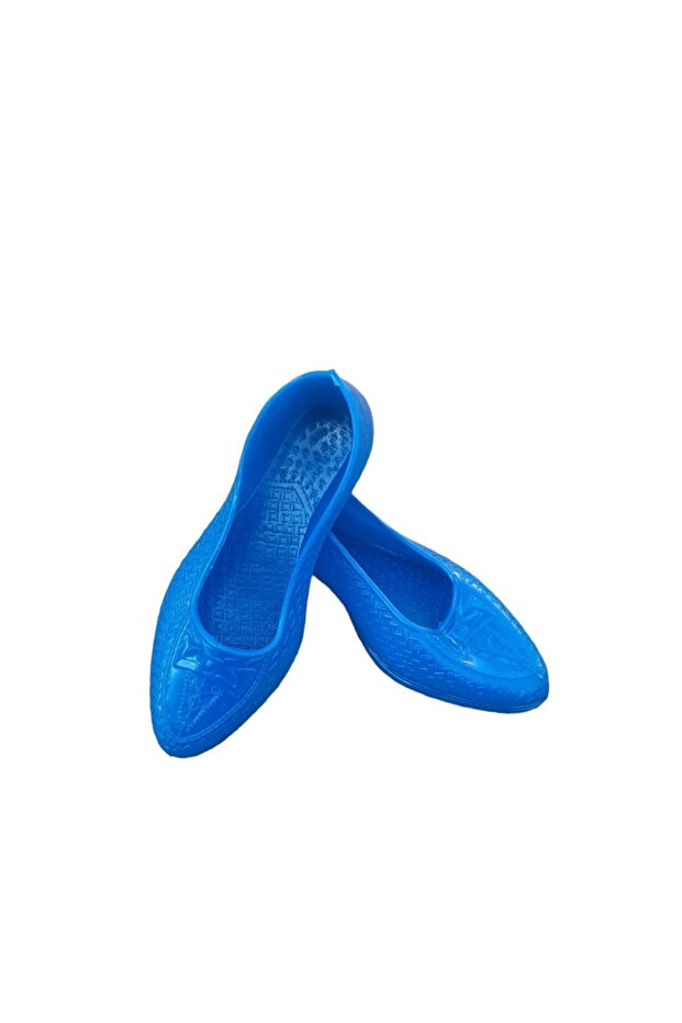 Heeled Nylon Shoes Blue