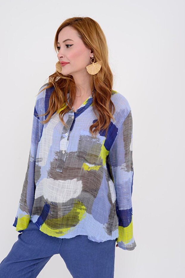 83931 PATCHWORK DESEN GÖMLEK - 5