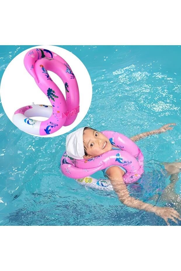 Pink 3-7 Years (18-30 KG) Children's Puffer Life Vest with Neck Vest