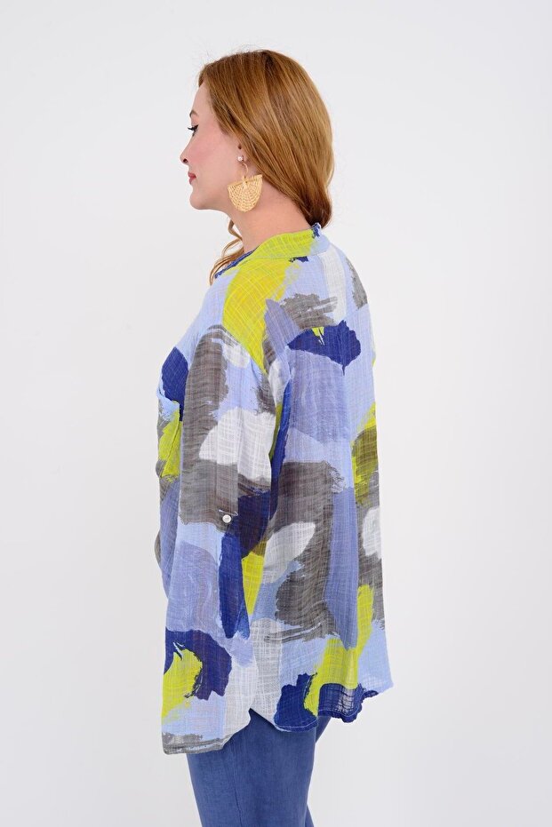 83931 PATCHWORK DESEN GÖMLEK - 7