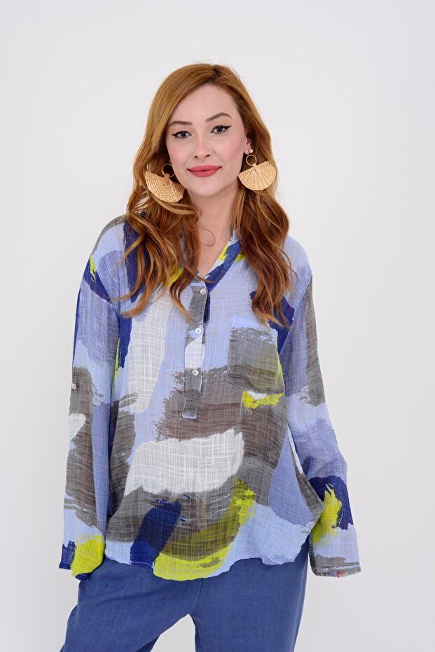 83931 PATCHWORK DESEN GÖMLEK - 2