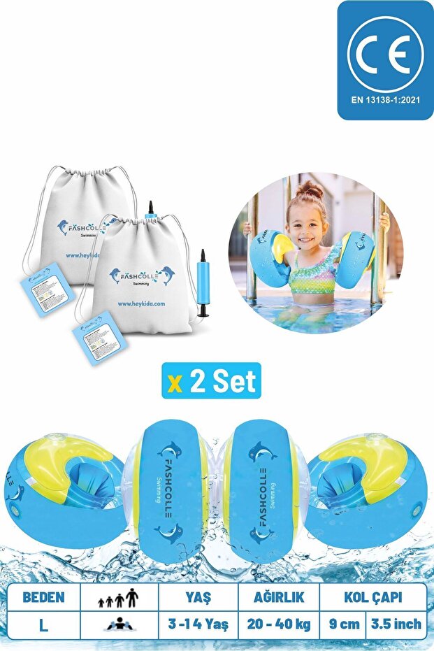 Fashcolle Large Beden Şişme Deniz Kolluğu 4-14 Yaş x 2 Adet