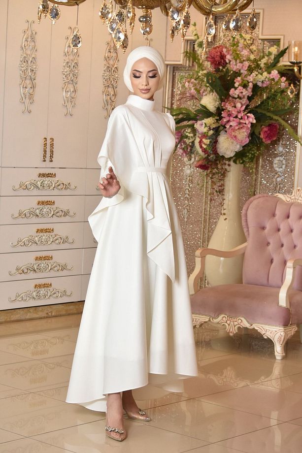 Defne Beyaz Nikah Abiye Elbise - 3