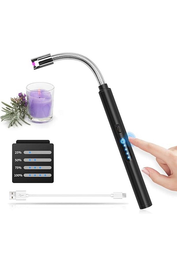 Elektrikli Mum Çakmak, USB Şarj Edilebilir Ark Plazma Çakmak, Rüzgar Geçirmez Alevsiz kamp çakmak - 6