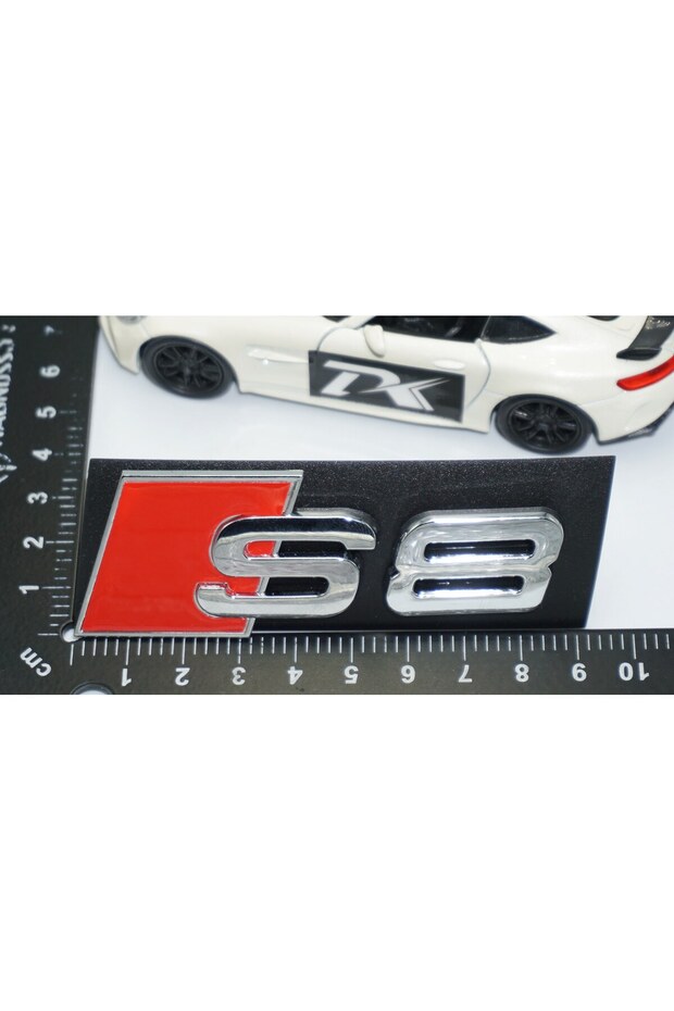 S8 Silver Red 3D Front Grille Logo Compatible with Audi - 4