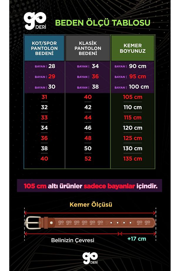 %100 Hakiki Tek Parça Kaliteli Deri 4.5 Cm Lacivert Kot, Spor Kemer=go-go-kot - 6