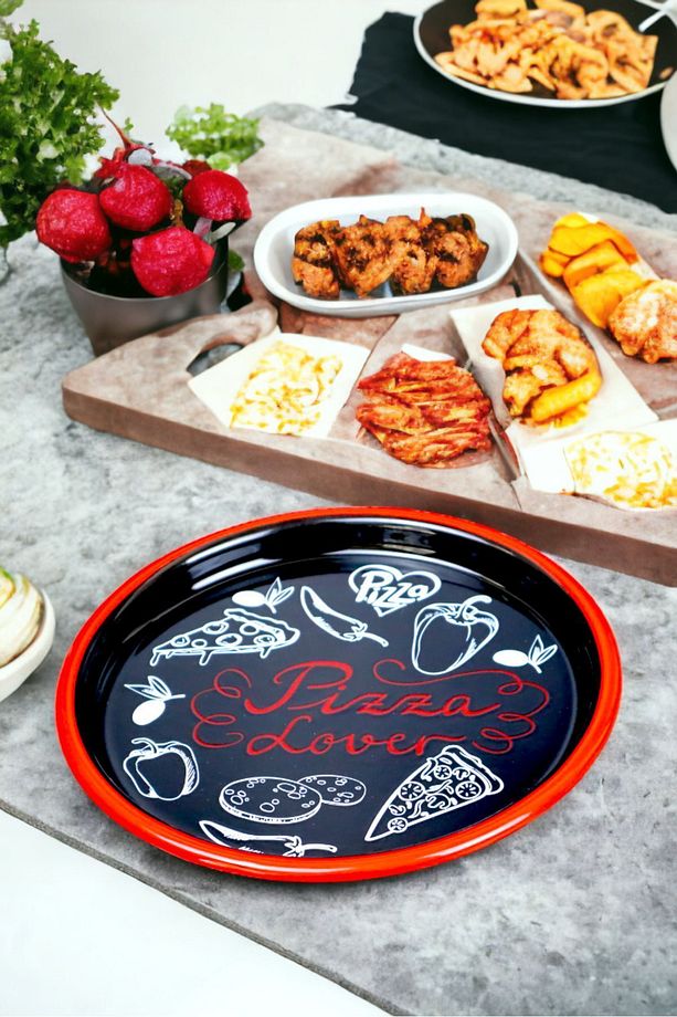 22 No Pizza Tabağı Tepsisi Supla Pasta Tabağı Servis Tabağı 22cm - 5