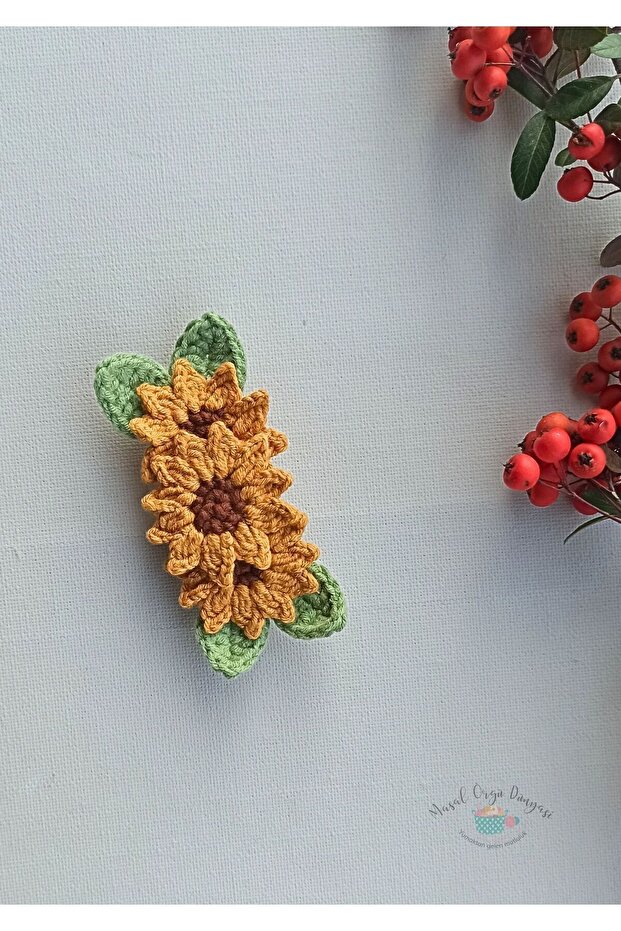 3 Object Sunflower Automatic Buckle Handmade Niche Buckle Series