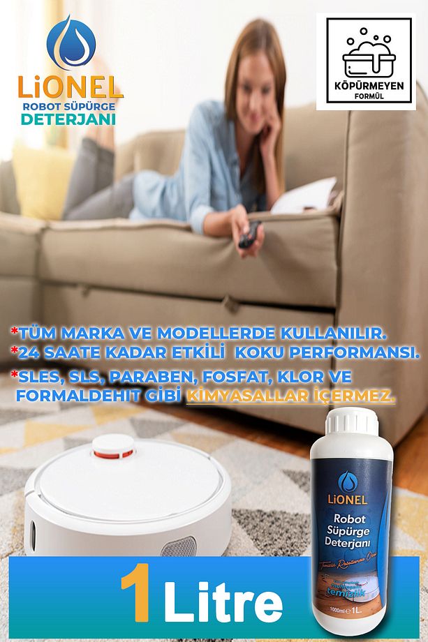 Robot Süpürge Deterjanı 1 Litre, Tüm Yüzeylerde Ve Cihazlarda Kullanıma Uygun - 3