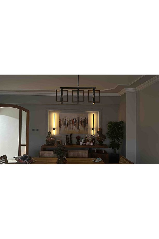 75 CM SİYAH KASA SARI IŞIK ELEKTRİKLİ ANAHTARLI ÇUBUK-STİCK-TABLO-KORİDOR-YATAK BAŞI APLİK - 1  ADET - 8