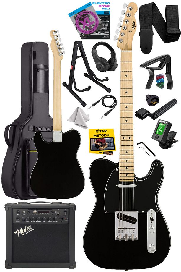Tlx-50bk-25amp Tele Kasa Maple Klavye 2 Single-coil 25w Amfili Elektro Gitar - 3
