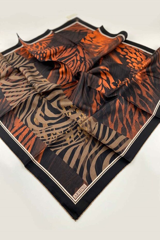Nostalji Serisi Twill Ipek Eşarp 8837d-01 - 4