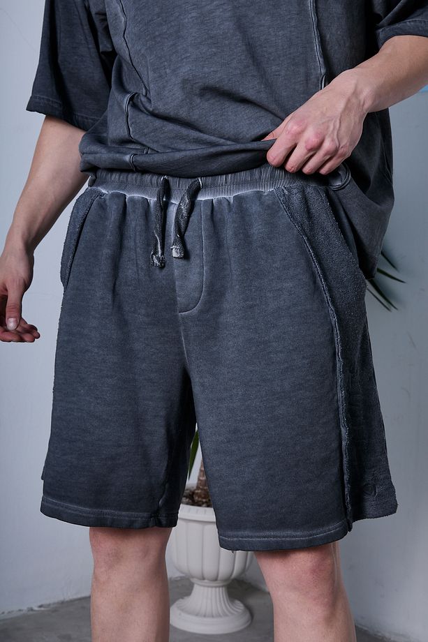 Oil Washed Reversible Şort - 1
