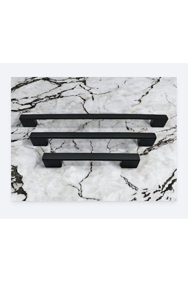 Str Zamak Köprü Kulp 160-192 MM Lüks Modern Mutfak Dolap Çekmece Vestiyer Kulp Mat Siyah - 1