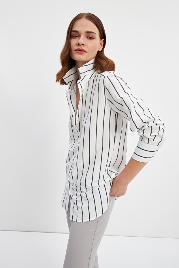 Μαύρο ριγέ πουκάμισο - Basic Model - 5