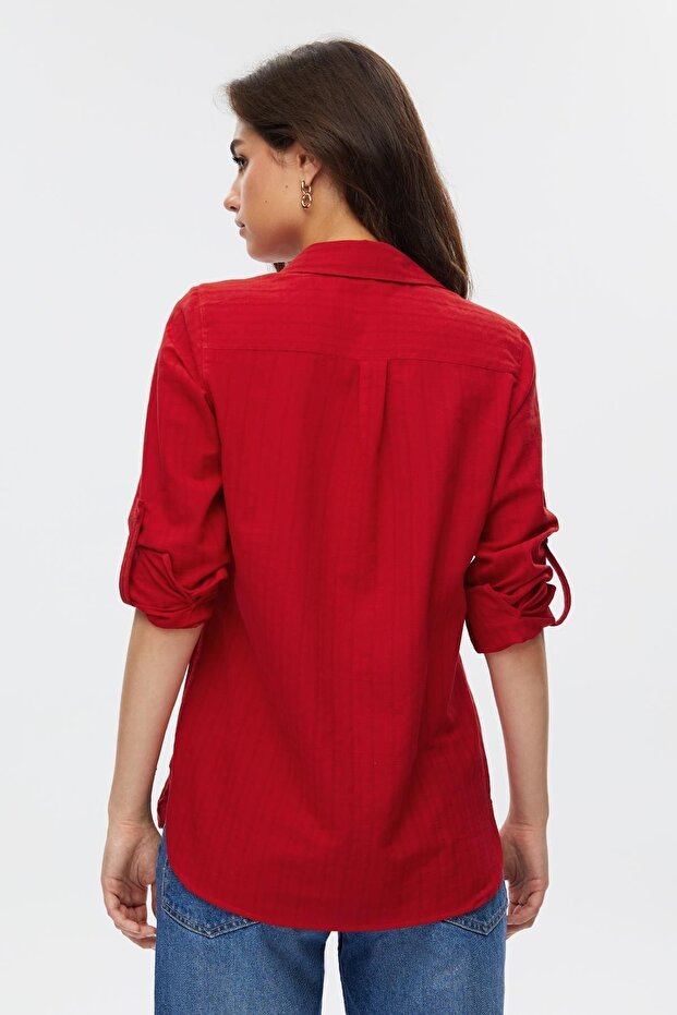 Baskılı Pamuklu Gömlek - 5