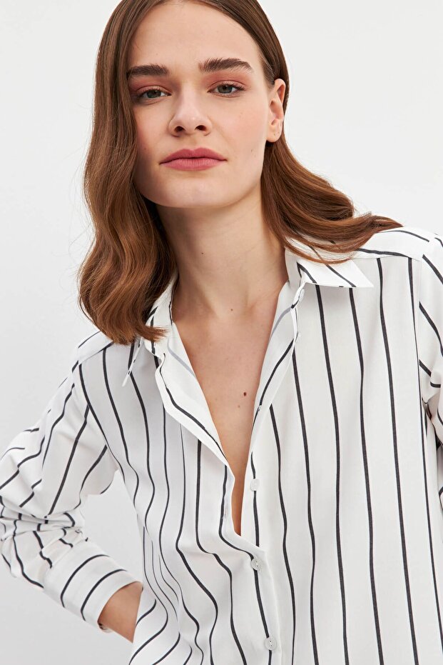 Μαύρο ριγέ πουκάμισο - Basic Model - 4