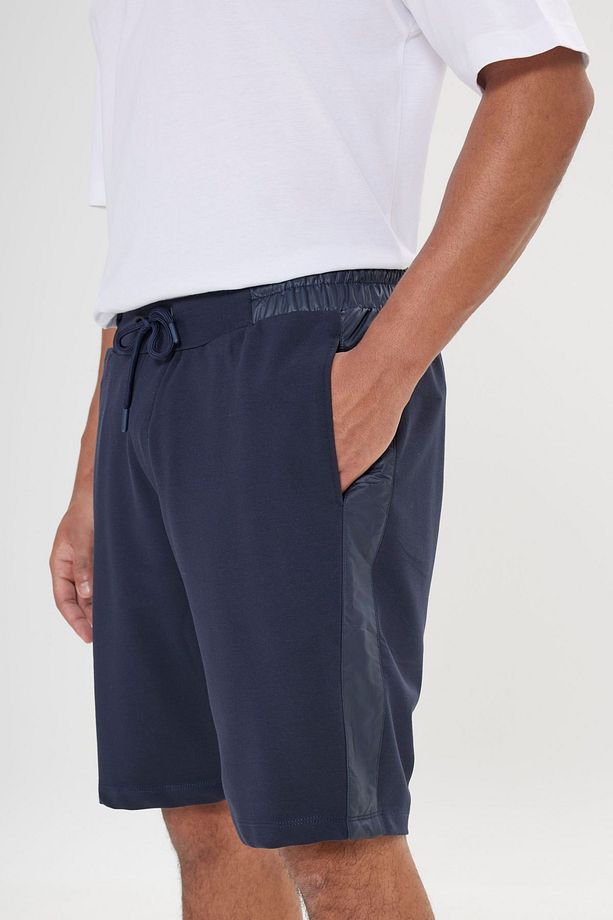 Erkek Lacivert Standart Fit Normal Kesim Casual Örme Şort - 5