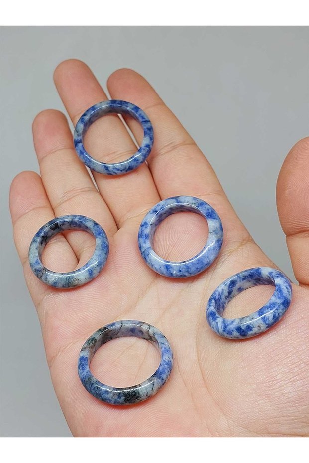 Sodalite Stone Ring 6mm Thick (Standard Size) (51496) - the Price Is for 1 Piece of the Ring
