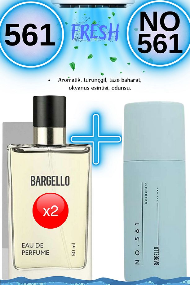 2 Adet 561 Edp Fresh 50 Ml + 1 Adet No 561 Deodarant yms set - 1