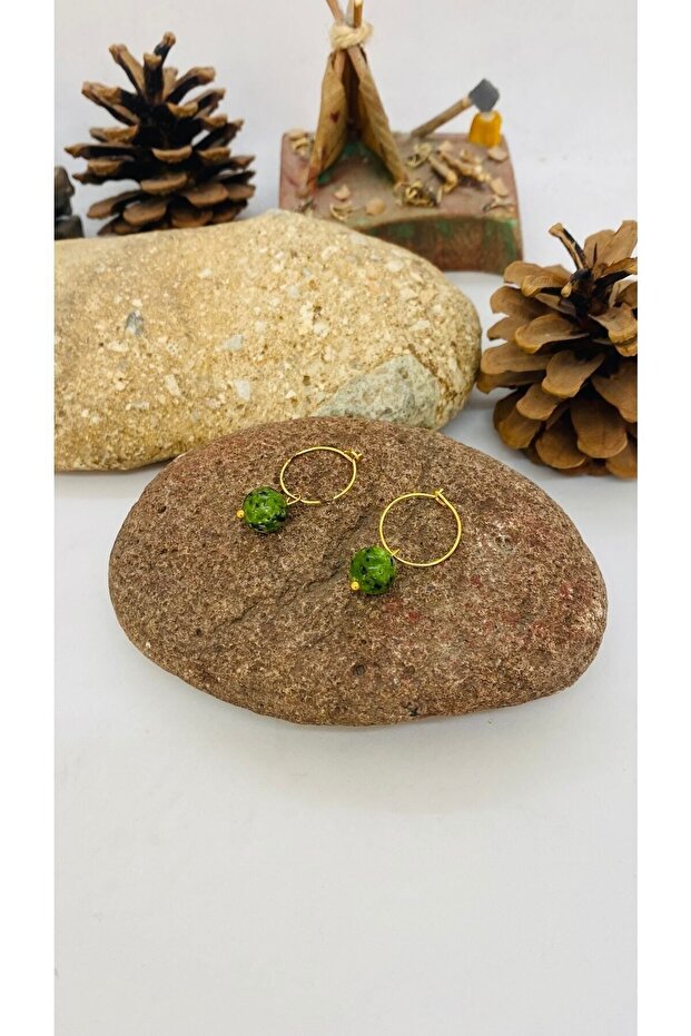 Handmade Ethnic Authentic Hippie Bohemian Jade Stone Earrings