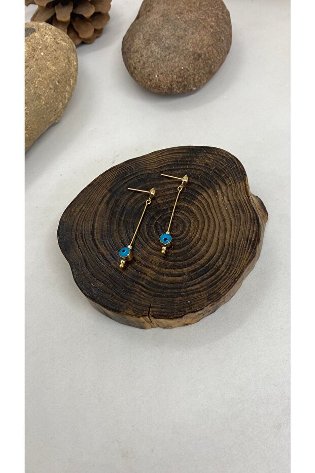 Handmade Lacquer Coating Rod Evil Eye Bead Women's Earrings