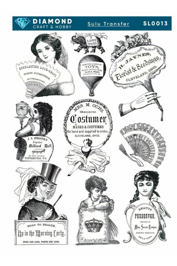 Diamond Water Transfer Paper Sl0013 25X35Cm - Vintage Figure