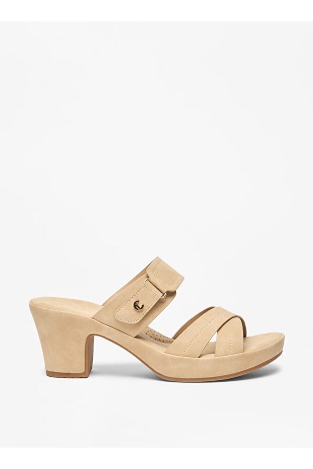 Solid Slip-On Cross Strap Sandals - 3