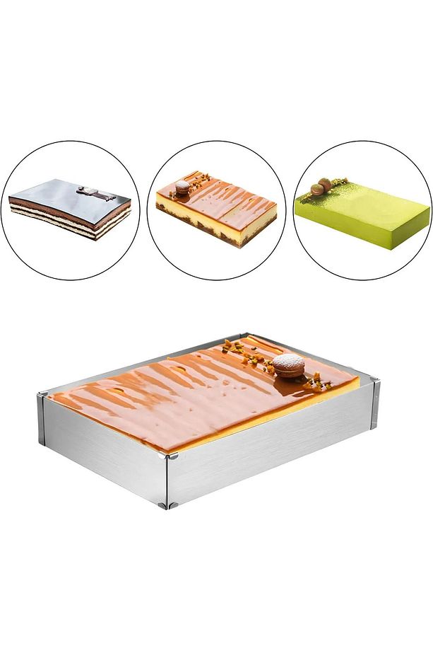 2 Li Set Ayarlanabilir Kare Ve Yuvarlak Pasta Kek Kalıbı Ayarlanabilir Kelepçeli Pasta Seti, - 2