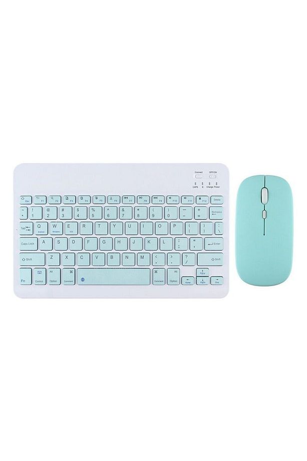 Samsung Galaxy Tab S9 FE 10.9'' SM-X510 Uyumlu Klavye Mouse Set Kablosuz Bluetoothlu Set Su Yeşili - 2