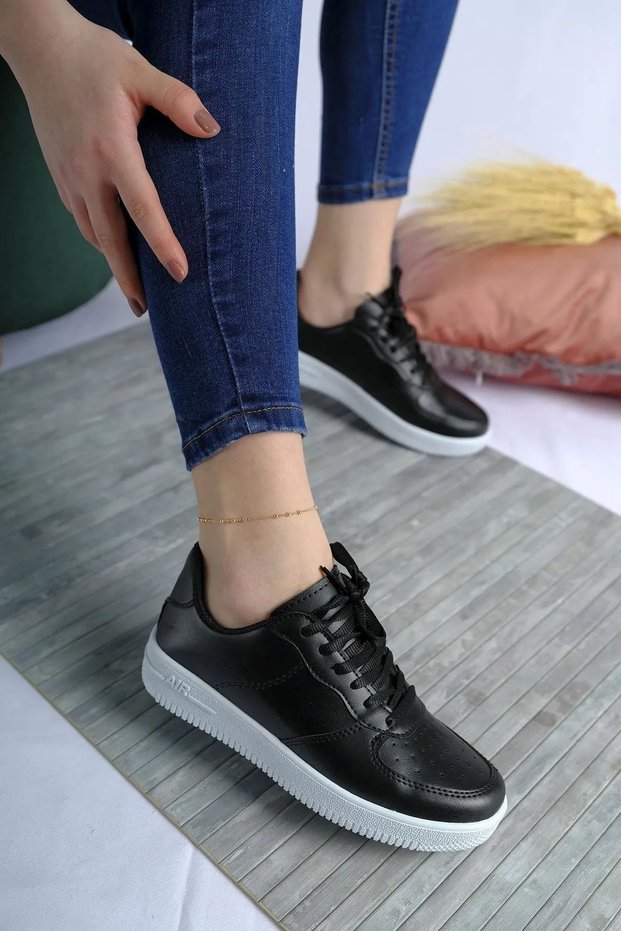 Cool Women Men Sports Sneaker Lace-Up Casual Casual Sports Shoes Black White