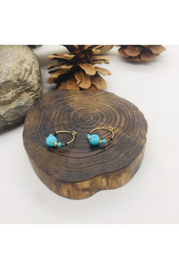 Handmade Ethnic Authentic Hippie Blue Bead Earrings