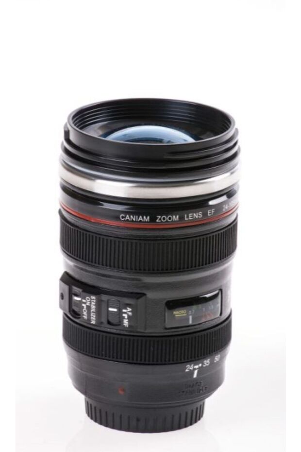 Objektif Lens Siyah Termos Bardak - 1