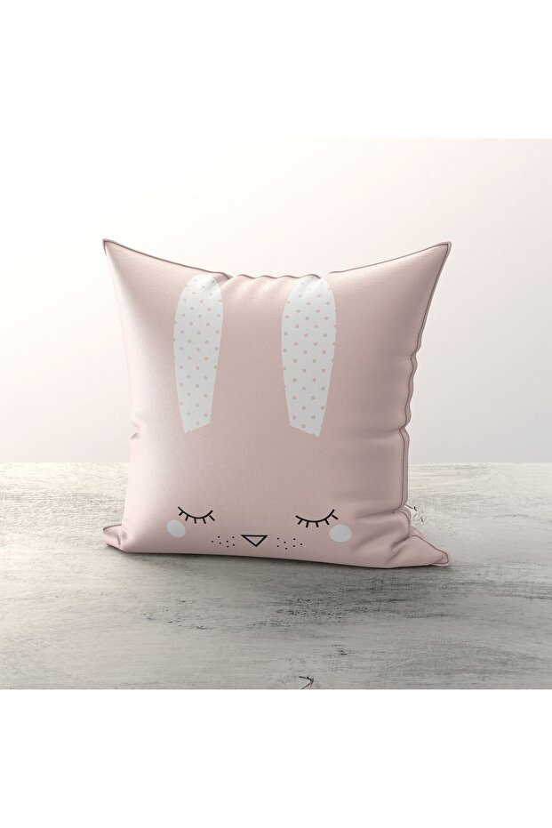 Rabbit Patterned Children's Room 3-Piece Throw Pillow Cover TLAKR-239