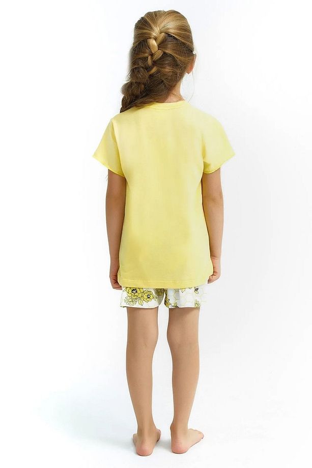 Kız Çocuk Kısa Kol Şortlu Sarı Pijama Takım 2773 - 3