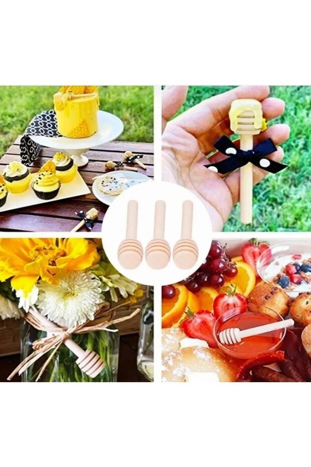 50 Pieces 6 cm Wooden Mini Honey Spoon for Daldızmagnet Wedding & Engagement & Henna