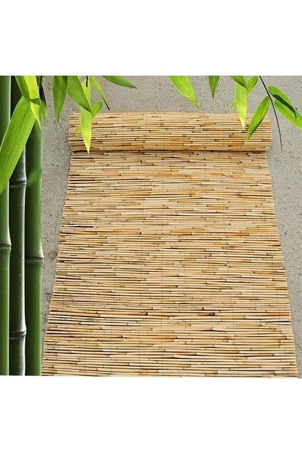 1-5 Misinalı Hasır Kamış Çit Yükseklik 1 Metre Genişlik 5 Metre Misinalı Bahçe Çiti Doğal Misinalı - 2