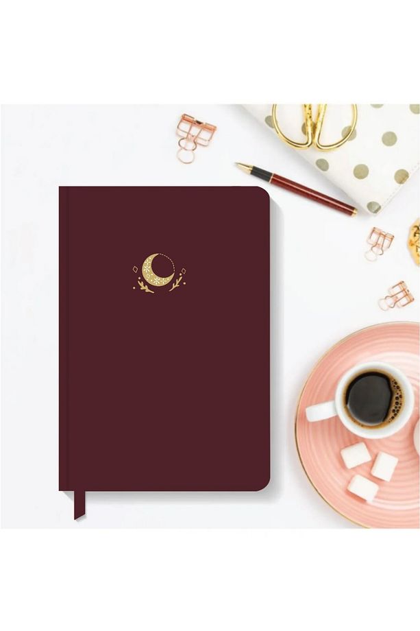 Notebook Sert Kapak Noktalı Defter 13,5x20 Cm Hardcover Notebook Burgundy Color - 1